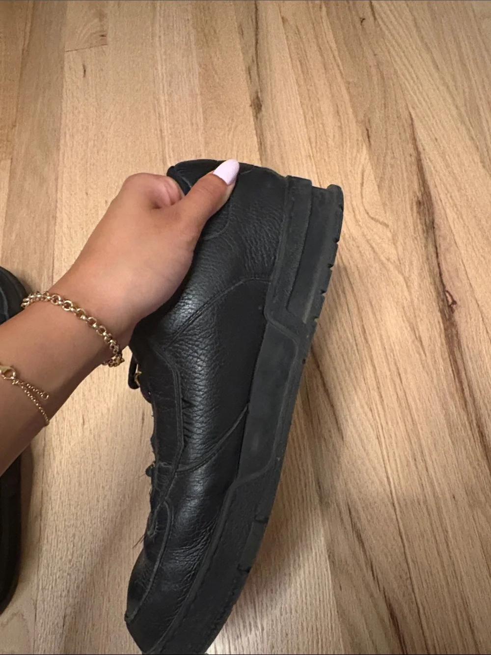 Louis Vuitton Black Leather Men's Sneakers with Red Insoles and Gold Accents